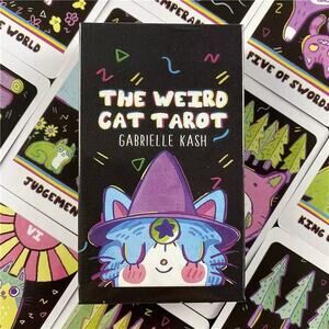 The Weird Cat Tarot by Gabrielle Kash. Full 78 Card Mini Deck